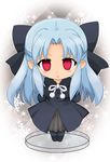  arms_behind_back bad_id bad_pixiv_id black_dress blue_hair blush bow capelet chibi dress empty_eyes faux_figurine hair_bow half_updo len long_hair pantyhose pointy_ears red_eyes snowflakes solo tsukihime zipang_(zip@ng_works) 
