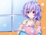  bad_id bad_pixiv_id bare_shoulders blush choker collarbone d-pad flat_chest kami_jigen_game_neptune_v long_hair neptune_(series) purple_eyes purple_hair pururut sd smile solo window 