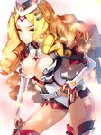  arinna_karin_galaxia bad_id bad_pixiv_id blonde_hair boots breasts cherrypin cleavage drill_hair green_eyes hand_on_hip hat junketsu_duelion large_breasts long_hair looking_at_viewer official_art smile solo thigh_boots thighhighs white_background 