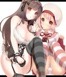  :o banned_artist blush breasts brown_eyes brown_hair cleavage covered_nipples dress fay_(fay_axl) frilled_dress frills garter_straps hair_ribbon hat holding_hands large_breasts long_hair looking_at_viewer maid_headdress md5_mismatch multiple_girls open_mouth original panties pantyshot pink_hair red_eyes ribbon short_hair skirt skirt_tug smile striped striped_legwear thighhighs underwear white_panties 