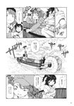  animal_ears boat bunny_ears bunny_tail comic constricted_pupils container doujinshi greyscale hat highres inaba_tewi kawashiro_nitori monochrome multiple_girls one_eye_closed smoke spyglass tail totaku_(musha_prune) touhou translated watercraft 