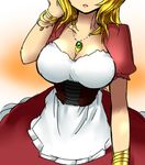  blonde_hair breasts cleavage fukumitsu_(kirarirorustar) head_out_of_frame jewelry large_breasts necklace original solo 