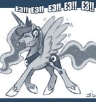  e3 equine eyes_closed female feral friendship_is_magic hair happy headset horn horse john_joseco mammal my_little_pony pony princess_luna_(mlp) solo tumblr winged_unicorn wings 