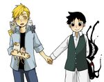  alphonse_elric bad_id bad_pixiv_id cat fullmetal_alchemist holding_hands kitten multiple_boys nyo_(couch_tomato) pride selim_bradley spoilers too_many too_many_cats 