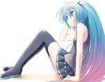  boots hatsune_miku kanayanagi_takashi legs long_hair lowres sleeveless solo thigh_boots thighhighs vocaloid zettai_ryouiki 