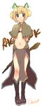  antennae bad_id bad_pixiv_id blonde_hair blue_eyes boots bra cuteg double_bun flat_chest legs lingerie mage_(ragnarok_online) navel pelvic_curtain ragnarok_online solo staff underwear wand 