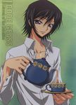  artist_request code_geass highres lelouch_lamperouge male_focus scan solo tea 