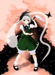  bad_id bad_pixiv_id ghost hitodama katana konpaku_youmu konpaku_youmu_(ghost) petals ready_to_draw ribbon rothe sheath sheathed short_hair solo sword touhou weapon 