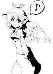  bad_id bad_pixiv_id eighth_note greyscale lilac_(p-f_easy) monochrome musical_note mystia_lorelei solo speech_bubble spoken_musical_note touhou wings 
