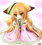  animal_ears fox_ears highres japanese_clothes kazami_karasu original solo 