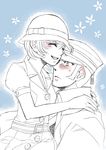  1girl asakura_tae bad_id bad_pixiv_id blush cloche_hat closed_eyes devil_summoner flapper_girl hat hug kuzunoha_raidou short_hair smile 