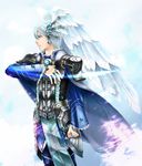  head_wings jewelry kallian kana_yukimura long_hair male_focus ring silver_hair solo xenoblade_(series) xenoblade_1 