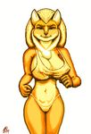  big_breasts breasts canine cirrel cleavage clothed clothing female golden_jackal hair jackal long_hair mammal navel nohni_wabanda panties plain_background shirt solo tank_top underwear white_background 