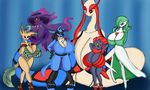  big_breasts bikini bottomless breasts gardevoir huge_breasts leafeon lucario milotic mismagius pok&eacute;mon sandals skimpy voluptuous weavile 