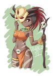  dark_skin diablo diablo_3 highres mask nekoi_hikaru red_eyes skull tribal witch_doctor 