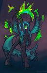  changeling equine female feral friendship_is_magic green_eyes hair hobbes_maxwell horn horse looking_at_viewer mammal my_little_pony pony queen_chrysalis_(mlp) solo wings 