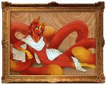  canine draped female fox frame model molly_fullin multiple_tails neolucky pose sheet solo 