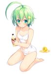  :o ahoge bad_id bad_pixiv_id bare_legs bare_shoulders barefoot blush c.c._lemon c.c._lemon_(character) coca-cola_zero error food food_themed_hair_ornament fruit green_eyes green_hair hair_ornament hairclip huge_ahoge lemon lemon_hair_ornament looking_at_viewer one-piece_swimsuit school_swimsuit short_hair simple_background sitting solo swimsuit tokunou_shoutarou wariza wet white_background white_school_swimsuit white_swimsuit wrong_feet 