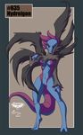  anthro black_fur black_sclera blue_scales breasts collaboration digitigrade dragon female fur hair hydreigon mingchee navel nintendo nipples notorious84 nude pinup plain_background pok&#233;mon pok&#233;morph pok&eacute;mon pok&eacute;morph pose purple_hair purple_scales pussy smile solo standing the_pokedex_project two_toes video_games yellow_eyes 