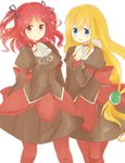 2girls blonde_hair blue_eyes breasts brown_eyes cheria_barnes kurumi_(69a4y) ladle lilith_aileron long_hair multiple_girls pantyhose red_hair skirt tales_of_(series) tales_of_destiny tales_of_graces tales_of_the_abyss 
