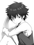  326 child emiya_kiritsugu fate/zero fate_(series) greyscale male_focus monochrome solo tank_top younger 