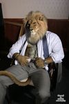  clothing edit feline lion looking_at_viewer male mammal muscles necktie pants pecs photo_manipulation photomorph shirt solo suit tempkitty text undressing watch 