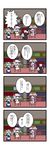  4koma bat_wings braid check_translation chibi closed_eyes comic dora_ita grey_hair hat head_wings highres izayoi_sakuya koakuma lavender_hair long_hair maid_headdress multiple_girls patchouli_knowledge purple_hair red_hair remilia_scarlet short_hair sitting sweatdrop table touhou translated translation_request twin_braids wings 