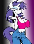  anthrofied big_breasts breasts cleavage clothed clothing color equine female friendship_is_magic horn huge_breasts king-cheetah mammal my_little_pony rarity_(mlp) ruger181 solo unicorn 
