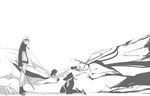  closed_eyes electricity forehead_protector greyscale katana kurama_(naruto) kyuubi male_focus monochrome multiple_boys multiple_tails naruto naruto_(series) naruto_shippuuden ninja simple_background sword tail uchiha_sasuke uzumaki_naruto vessel weapon 