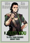  avengers black_hair green_eyes i_want_you loki_(marvel) male_focus marvel parody pointing poster raye solo uncle_sam 