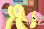  equine female feral fluttershy_(mlp) friendship_is_magic glass hair mammal my_little_pony pegasus pink_hair solo window wings yellow_body ziemniax 