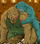  balls blush boar bottomless chubby clothed clothing cum dragon_quest gay half-dressed hi_res kotobuki male mammal monster oak_king orc orc_(dq) ork penis porcine sex tongue 