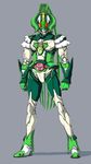  1girl armor belt boots bow cure_march fusion green kamen_rider parody precure red_eyes smile_precure! solo wrist_cuffs 