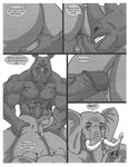  anal anal_penetration anus balls big_penis comic elephant fingering gay hot_dogging male mammal muscles pecs penetration penis rhinoceros sex sudonym 