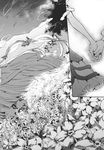  comic dress flower fujiwara_no_mokou greyscale highres kamishirasawa_keine long_hair monochrome multiple_girls ribbon shinoasa touhou 