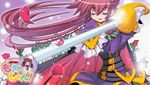  belt belts breasts cape collar dress emblem flower frills gloves handle large_breasts lowres military military_uniform moeru_mahjong_moejong_(moejan) petals pink_hair rose saber sabre sword taira_kimiko uniform weapon 