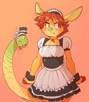  ac aycee chimera clothed clothing female hair hat hybrid maid maid_uniform reptile scalie short_hair snake snake_tail solo top_hat 