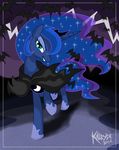  bat blue_eyes cape equine female feral friendship_is_magic grin hair horn killryde lighting lightning mammal moon mountain multi-colored_hair my_little_pony night princess_luna_(mlp) shoes sky solo winged_unicorn wings 
