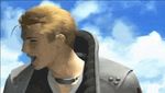 animated animated_gif blonde_hair coat final_fantasy final_fantasy_viii laughing lowres male seifer_almasy 