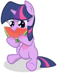  cub eating equine female feral friendship_is_magic fruit hair horn horse mammal manateemckenzie multi-colored_hair my_little_pony pony purle_eyes purple_body purple_eyes shadow sitting twilight_sparkle_(mlp) twlight_sparkle_(mlp) unicorn unkown_artist watermelon wet young 