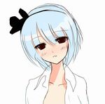  bad_id bad_pixiv_id collarbone couzone face head_tilt konpaku_youmu open_clothes open_shirt parted_lips red_eyes shirt short_hair sketch solo touhou white_hair 