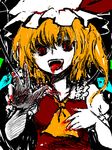  bad_id bad_pixiv_id blood claws fangs fingernails flandre_scarlet hands itsuki_kuro red_eyes solo touhou wings 