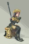  braid busou_shinki doll_joints fort_bragg gun mecha_musume solo tea thighhighs ugai_yuichi weapon 