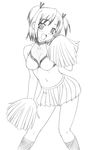  artist_request cheerleader greyscale mahou_sensei_negima! midriff monochrome sasaki_makie solo 