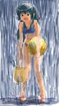  bad_id bad_pixiv_id bag ball beachball bikini galaxy_angel karasuma_chitose nyama rain shopping_bag solo swimsuit 