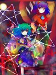  bad_id bad_pixiv_id bangs colorful kazu_(muchuukai) kochiya_sanae multiple_girls pentagram touhou yasaka_kanako 