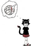  :3 ;p animal_ears black_hair blood bug butterfly cat_ears cat_girl cat_tail closed_mouth earth full_body globe imakoo insect knife lowres one_eye_closed original self_upload simple_background skirt smile solo spot_color standing tail thought_bubble tongue tongue_out white_background 