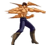  animated animated_gif fist_of_the_north_star game hokuto_no_ken hyakuretsu-ken kenshiro kenshirou lowres male male_focus man manly muscle oldschool 
