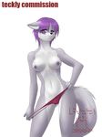  breasts dossun female hair jess_(teckly) panties purple_hair solo topless underwear undressing 