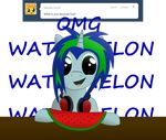  electro_key_(mlp) equine feral friendship_is_magic green_eyes hair horse male mammal multi-colored_hair my_little_pony pony techno_pony tongue tumblr watermelon 